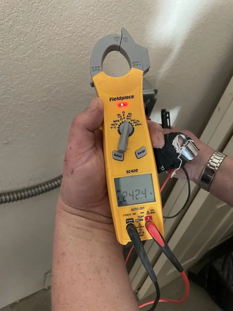 Voltage testing with clamp meter during Aluminum Wiring Replacement in River Vale